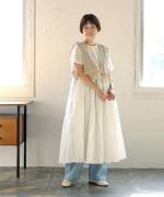 ハンドスモッキングコットンポプリン　2wayベスト